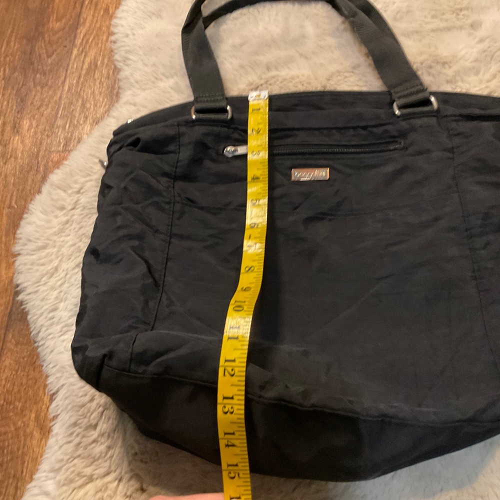 Baggalini Travel Tote‎ Purse Black Nylon Travel Lightweight 12x16 - Picture 4 of 10